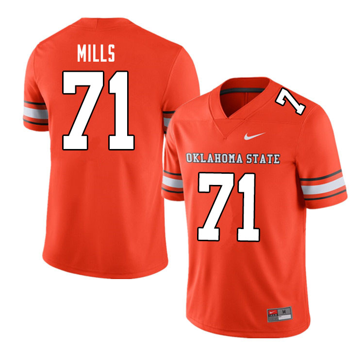 Men #71 Monroe Mills Oklahoma State Cowboys College Football Jerseys Sale-Alternate Orange - Click Image to Close